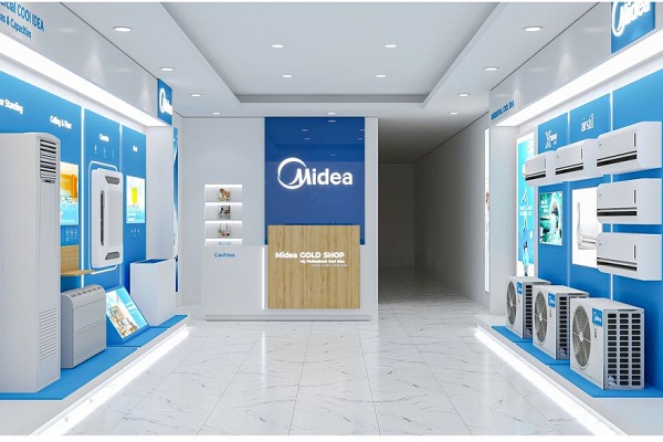 Thi công gold shop Midea